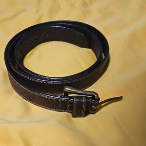 Elegant Dark Brown Leather Belt for Men Size 52